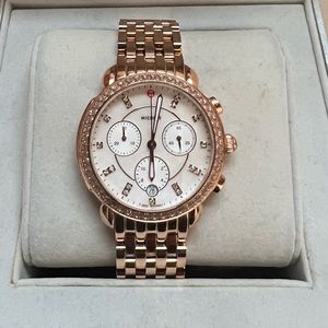 Michele Sidney Diamond Watch- rose gold